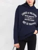 Zadig Voltaire Womens Sweatshirt Pullover ZVレタープリントホットダイヤモンドトレジャーブルーコットンフリースフーディー女性用