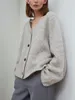 Damesbreien T Tees Autumn and Winter Women V Neck Loose Long Sheeved Cardigan Sweater Coat 230816