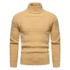 Herrtröjor Knitwear Turtleneck Fashion Slim Sweater Men 8502