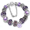 Gioielli di cuore viola a filo perle fai -da -te in vetro dolce perle braccialette originali di fiori farfalla accessori di moda