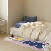 Carpets Printing Flower Bedroom en peluche Tapis doux long du tapis de chevet moelleux Pousque de plancher confort