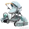 Barnvagnar# baby barnvagn 3 i 1 barnvagn vikning tvåsidig barn fyra säsonger kinderwagen baby vagn högt landskap nyfödda resor R230817