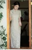 Vêtements ethniques Femmes beige vintage cheongsam robe femelle Femelle Robes à manches courtes minces élégantes longs qipao s à xxl s2277