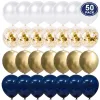 Proste 50pcs 12 -calowe metaliczne złote białe bystry perłowe balony baby shower ślub przyjęcie urodzinowe granatowy złoty konfetti lateks