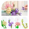 Blocks SEMBO Creative Gift Flowers Bouquet Tube Model Building Blocks Florist Clover Peony Gardenia Decoration B DIY Toy for Girls R230817