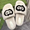 Designer Women's Slipper Sandal Fashionable Warm 100% Wool Cotton Black White Shoes Inomhus utomhus Women's Slipper Designer Autumn Winter007