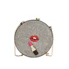 Factory wholesale ladies shoulder bags street acrylic round handbags cute lip decoration fashion chain bag trend diamond handbag 13147#