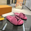 PASEO FLAT COMFORT MULE Luxury Designer Slipper Women Sandals Warm Slipper Slides Wool Rubber Slippers