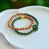 Strand Chinese Style Crafts Bracelet Natural Hetian Jade Green Women Retro Double Circle