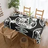 Tafeldoek rechthoekig gemonteerde drievoudige maangodin Midnight Shimmer Oilproof Table Cloth Outdoor 40 "-44" omslag