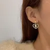 Rücken Ohrringe koreanischer Stil süßer kleiner Blumenperlenmädchen Frauen entworfene hohl aus dem grünen herzförmigen Clip auf No Piercing