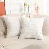 Kadife dekoratif atış yastık kapakları 18x18 inç yumuşak boho çizgili yastık kılıfları yastık yastık kılıfı modern çiftlik kanepe oturma odası kanepe yatağı için ev dekor