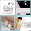 Stud S925 Sier Geplated 6mm 8mm 10 mm Imitatie Pearl Bal oorbellen Dames mode sieradenfeest ED029 Drop levering DHWP7 DHQND