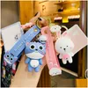 Keychains Lanyards Cartoon Fashion Keychain Key Buckle Man Femme Loves Car Purse Sacs Handmade PVC James Family Doll Pendant Accesdants Dheiq