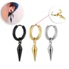 Hoop Earrings WKOUD 1 Pair Rock Punk Hiphop Cone Tip Rivet Spike Pendant Women Men Circle Ear Stud Piercing Korean Style Earring