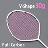 Other Sporting Goods Style V shape 100 Carbon Fiber Strung Badminton Rackets Ultralight 4U 80G Professional Training Offensive Racquet For Adult 230816