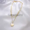 Pendant Necklaces 925 SterlSilver Double-Layer Geometric Necklace Female Round Bead Simple Fashion Clavicle Chain Party Birthday Jewelry J230817