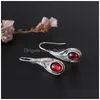 Bengelen kroonluchter vintage drop -oorbellen voor vrouwen bloem schitterende ruby ​​sier sieraden cadeau levering dhsri