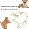 Colarinho de cachorro pet pérola arco colar gato jóias pendente colar de princesas decorações doces de cachorro shinestone chihuahua acessórios