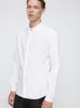 Męskie koszule Stylist Stylist Fashion Stojący kołnierz Slim Shirt Urban Youth Trend Klasyczny biały duży