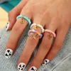Anneaux de bande 4pcs / ensemble Boho Rizes de riz colorées Anneaux Set pour les femmes Ring Ring Ajustement Girls New Fashion Star Conch Shell Pendent Jewelry J230817