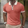 メンズポロスカジュアルラグストライプストリートポロシャツブラウスメンズTシャツ服夏5xl特大のクイック乾燥2023 zip