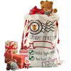 Duże płótno świąteczne dekoracje Święty Mikołaj 50x70cm torba Kids Xmas Red Present Bag Dekoracja Dekoracja Reindeer AU17
