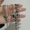 Hänge halsband kpop vintage punk silver färgstjärna pendel pärla halsband för män kvinnor gata hip hop estetiska grunge smycken y2k tillbehör j230817