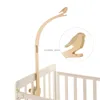 Baby Wood Little Birdie Bed Bell Bracket Cartoon Crib Bell Hanging Rattle Toy Hanger Baby Crib Decoration Accessori HKD230817