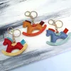 Acessórios para peças de bolsa feminino Charms de couro de pingente de chaveiro desenho animado Chaveti