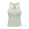Yoga-Outfit Racerback Tanktop LU-191 Snug Fit ärmellose Hemd gebürstete Frauen Sportarten mit gepolsterten BH-Drop-Lieferung im Freien