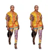 レディースデザイナー衣料品豊かな気質印刷された女性のツーピーススーツファッションカジュアルシャツ無料船