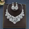 Headpieces Women's Classic Wedding Jewelry Set Rhinestone Tiaras Crown Necklace Earrings Pageant Diadem Bridal Dubai