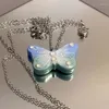 Chains Trendy Blue Butterfly Necklace For Fashion Forward Women Suitable Various Outfits