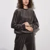 Kobietowa odzież sutowa Pajama 2-częściowy aksamitne paliamie z długim rękawem ciepłe spodnie modowe garnitur na zewnątrz kostiumów na Halloween