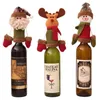 Zestaw świątecznej butelki do wina okładka dekoracje świąteczne wiszące ozdoby kapelusz świąteczny kolacja stół stół domowy Dekoracja