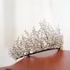 Haarclips Pearl Big Crown Wedding Tiara en Gorgeous Black Wire Handmade Hoofdband Bridal Headpiece Vintage Jewelry