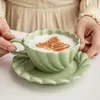 Tassen 300 ml koreanischer Stil Wind Cup Dish Keramik Tasse Set hohe Schönheit Frühling Nachmittag Tee Frühstück Kaffee Milch