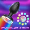 Anal Toys LED Colorful Light Vibrator Butt Plug for Women Men Anal Plug Prostate Massage Gay Sex Toys Wireless Remote Control Buttplug HKD230816