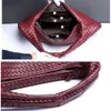 Hobo FIWIUU Women Soft PU Leather Woven Handbag Summer Handmade Hobo Shoulder Bag Clutch Bag Casual Dumpling Pouch HKD230817