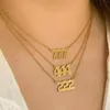 Ketten Angel Number Numerologie Halskette 18K Gold und versilberte Edelstahlschmuck für Frauen Mädchen mit Nummern 111 bis 999