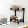 Kitchen Storage 2/3Layers Rack Adjustable Stainless Steel Seasoning Shelf Organizer Knife Jar Accessories