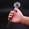 5 cm balle 8 pouces de longueur en verre tuyau en verre transparent transparent du brûleur d'huile en verre transparent Adaptateur à ongles à tube en verre épais