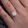 Anneaux de bande Bagues de fiançailles de mariage se dérouler pour les femmes en couple Couleur argentée Color cube zircon Birde Ring éblouissante bijoux de mode SR531M Z230817