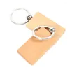 Keychains 20Pcs Blank Wooden Key Chain Diy Wood Tags Gifts Yellow Rectangle