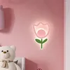 Wandlampe Nordic Cartoon rosa Blumen LED -Lampen Kinderzimmer Mädchen Schlafzimmer Nacht