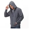 Herrspåriga mode Zip Up Hoodies Spring och Autumn Streetwear Casual Coat Hooded Sweatshirt Jackor med Kanga Pocket 230816