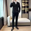 Ternos masculinos (calças blazers) Man Suit Groom Wedding Business Tuxedo British Slim Mockled Design Soit/jaqueta masculina 2 PCs