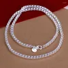 Kedjor kedjor klassiska 925 sterling silver halsband 4mm boxkedja charm smycken 20 tum mode mäns halsband fest julklappar