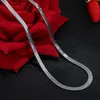 Naszyjniki wiszące 925 Sterlsilver Naszyjnik 4 mm łańcuch węża mężczyzn Kobiety Para Sterlsilver Jewelry Blade Choker Choker de Prata J230817